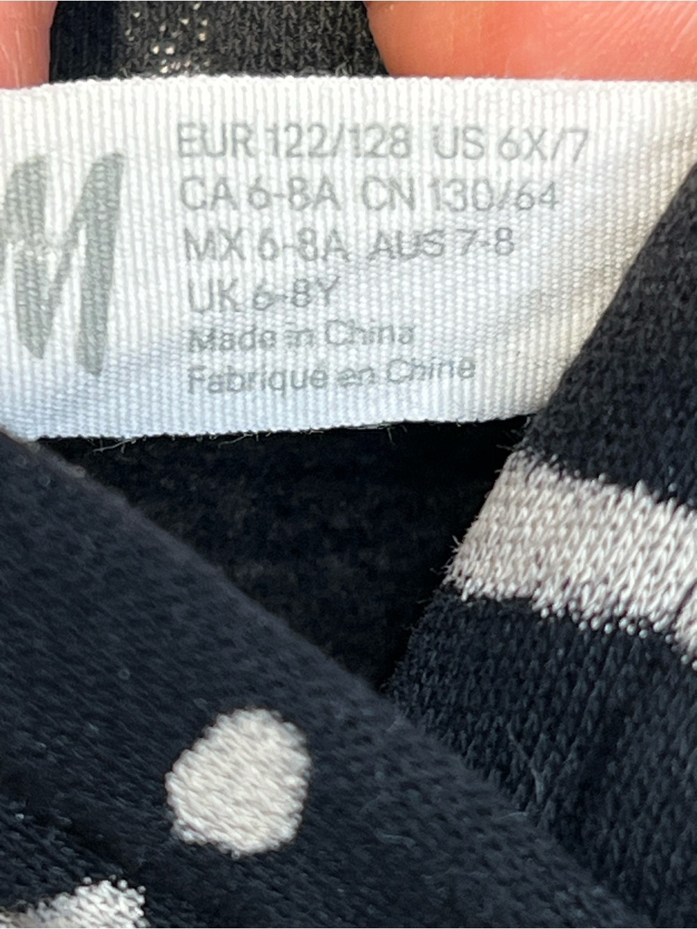 H&M Black and Cream Tie-Dye Hoodie with Pink Accent - Picture 3 of 3